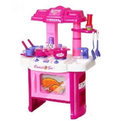 Large Kitchen Set With Accessories - Pink